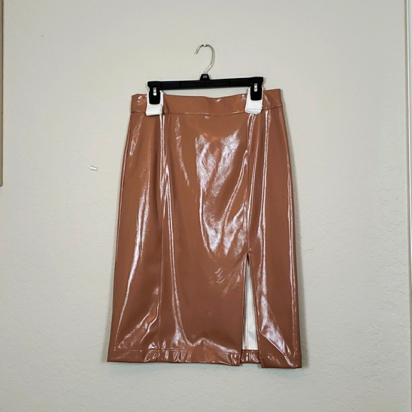 Apt. 9 Dresses & Skirts - NEW CARA SANTANA X APT 9 Faux Leather Pencil Skirt front slit size 12